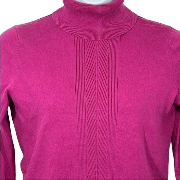 Tommy Hilfiger Magenta Turtleneck Sweater Button Cuff Size L Retro - Picture 3 of 14
